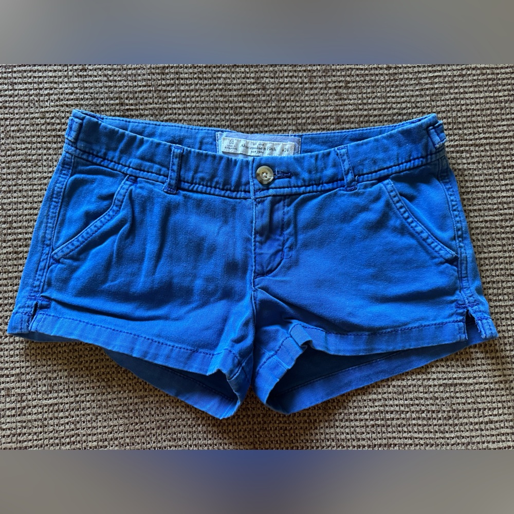 Abercrombie & Fitch Blue Cotton Mini Shorts Women size00 w24